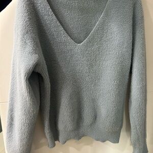 Zara Soft Gray V-Neck Sweater
